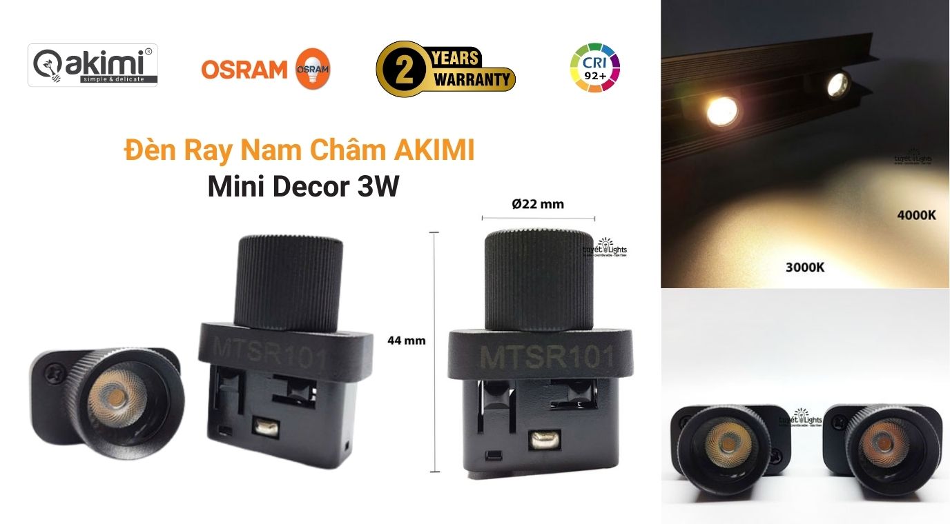 Đèn Ray Nam Châm Mini Decor 3W Akimi